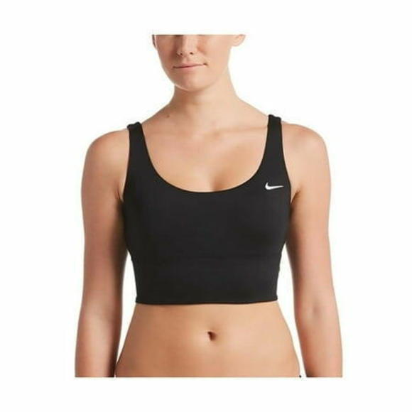 Nike Essentials Scoop Neck Midkini Swim Top  BLACK  XL - Picture 1 of 2